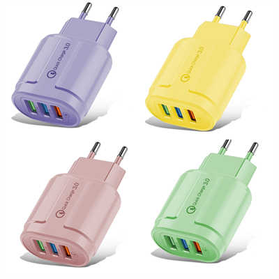Wholesale iphone charger colorful fast charging 3 port multiple adapter