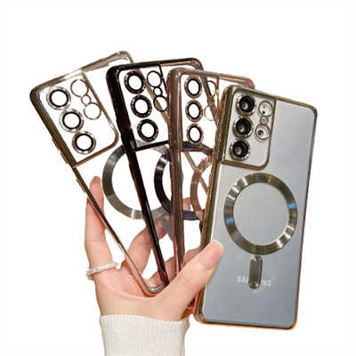 Phone cases factory new style Samsung electroplated magsafe case S24 Ultra cover