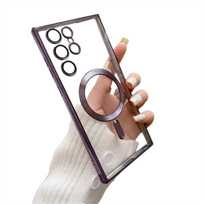 Mobile case company wholesale premium Samsung electroplated Magsafe clear case