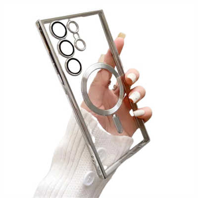 Phone cover custom Samsung S21 ultra premium clear Magsafe electroplated case