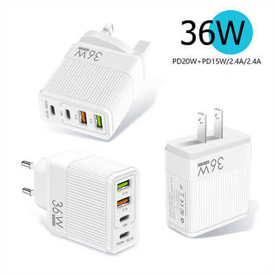 USB C charger traders multi port phone charger fast charging 36W adapter