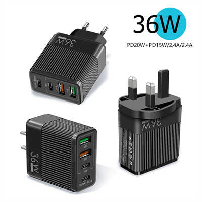 USB laptop charger trader multi USB charger plug fast charging 36W adapter