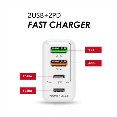 iPhone type c charger vendor best multiport USB 36W fast charging adapter