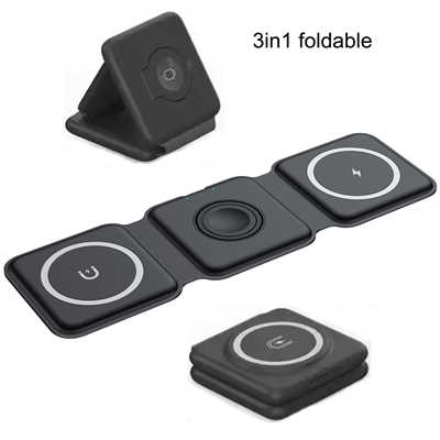 Phone accessories supplier wireless charger 3 in 1 folder 15W adapter type c
