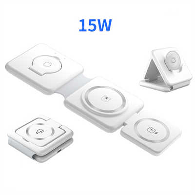 Phone accessories suppliers USB C wireless charger adapter 3 in 1 folder 15W