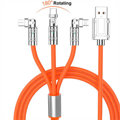 iPhone USB cable private label 3 in 1 zinc alloy silicone cable usb 3.0 adapter