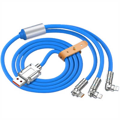USB data cable services 3 in 1 charging cable fast zinc alloy silicone cable