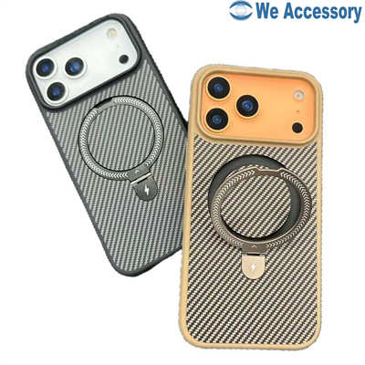 Mobile accessories suppliers new iPhone 17 carbon fiber magsafe holder case