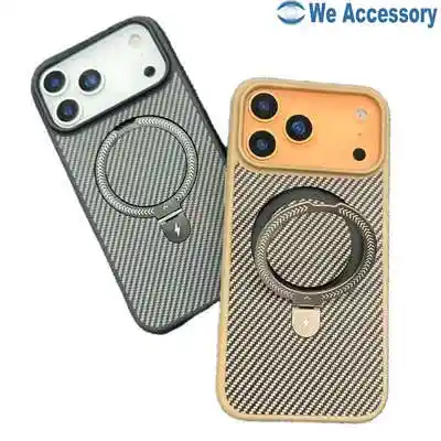 Mobile accessories suppliers new iPhone 17 carbon fiber magsafe holder case