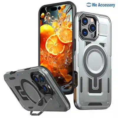 Mobile phone accessories wholesale iPhone 16 Magsafe Armor case with bracket 