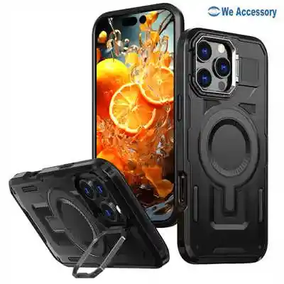 Wholesale iPhone accessories iPhone 16 Armor case with bracket Magsafe case