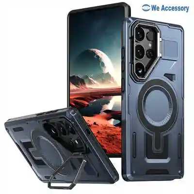 Wholesale cell phone accessories Samsung S25 Magsafe Armor Case with holder