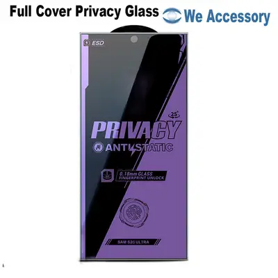 Samsung S26 Ultra Privacy Tempered Glass 0.18mm Full cover Screen Protector Fingerprint Unlock